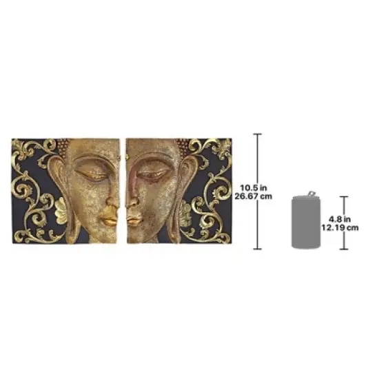 Design Toscano Mirrored Nirvana Dual Buddha Asian Inspired Wall Sculptures image {4}