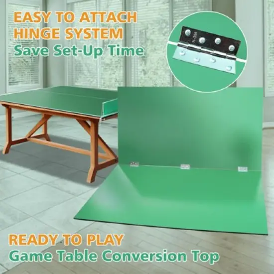 SEVOBAL Table Tennis Accessories 7ft Ping Pong Conversion Top Foldable Portable for Indoor Games, Green, 40"*22"*3" image {2}