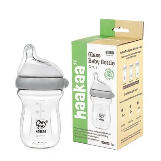 haakaa Generation 3 Glass Bottle - 6oz image {5}