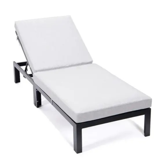 LeisureMod Chelsea Modern Outdoor Patio Lounge Chairs with Black Frame image {16}