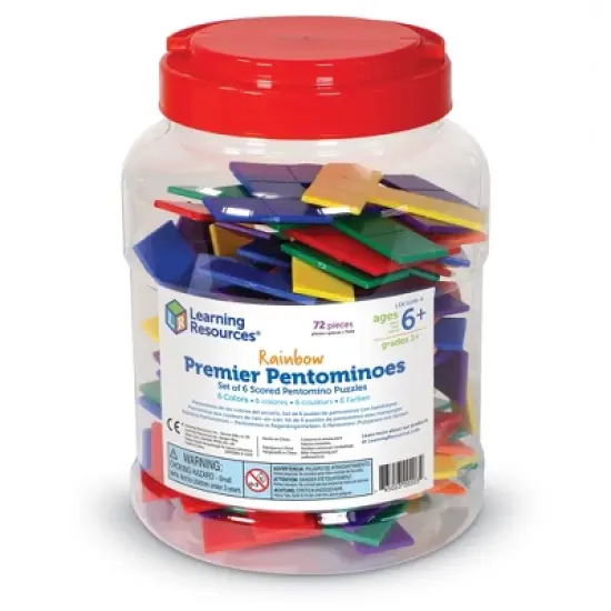 Learning Resources Rainbow Premier Pentominoes - 72 Pieces, Ages 6+ Early Geometry Skills & Concepts, Classroom and Homeschool Supplies image {1}