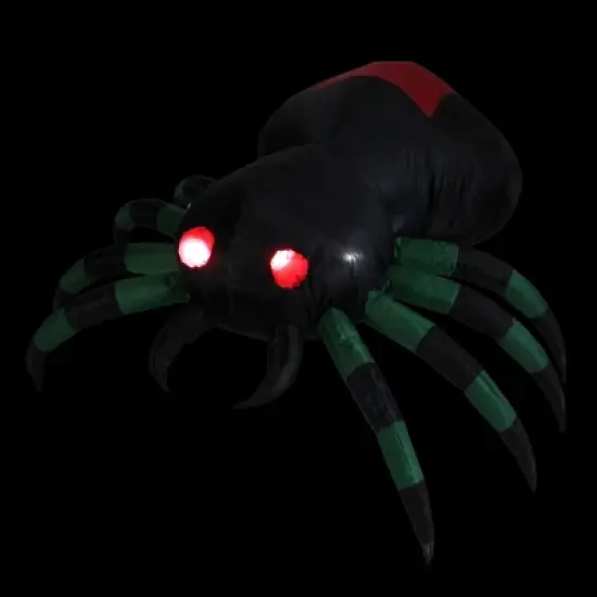 Northlight LED Lighted Spider Inflatable Outdoor Halloween Decoration - 3.5' - Black image {1}