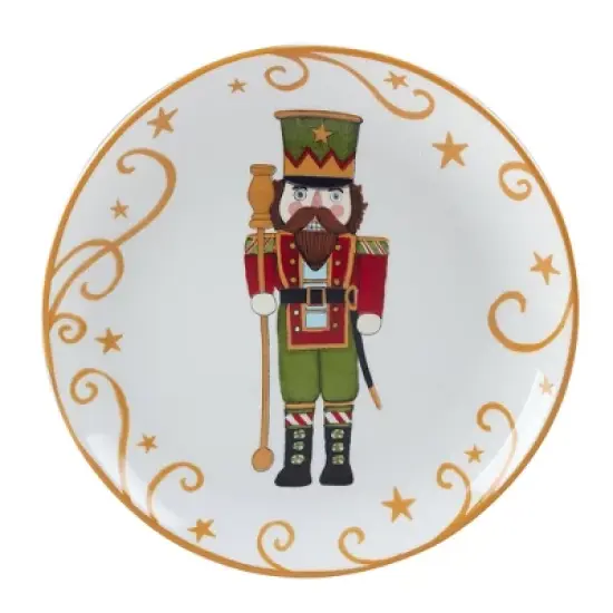 Certified International 9" Earthenware Holiday Magic Nutcracker Dessert Plates: Christmas Dinnerware, Service for 4 image {2}