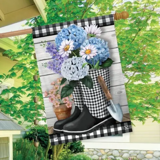 Checkered Garden Boots Spring House Flag 28 x 40 Briarwood Lane image {2}