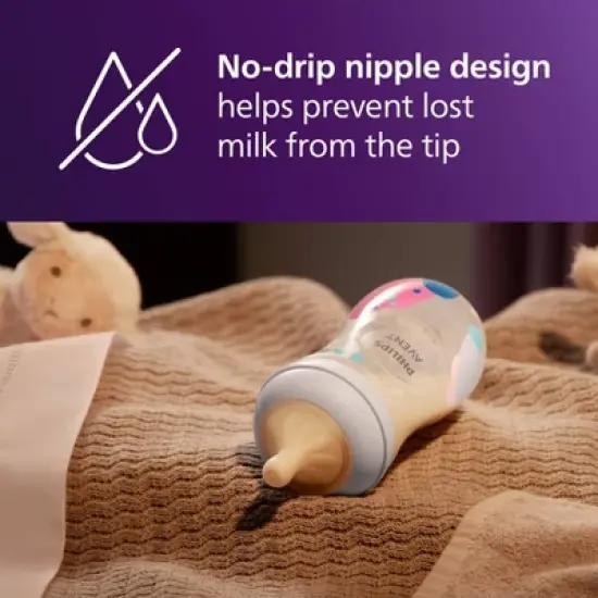 Philips Avent PPSU Natural Baby Bottles with Medium Flow Nipples - Flow 3 - 9oz/2pk image {6}