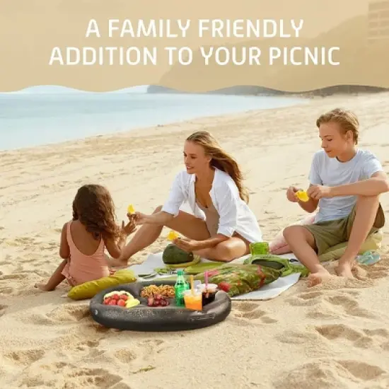 Zone Tech Inflatable Floating Drink Holder for Swimming Pool, Hot Tub for Adults - Buffet Serving Bar, Beverage, Fruit, Salad, Tablet, Cell Phone. image {6}