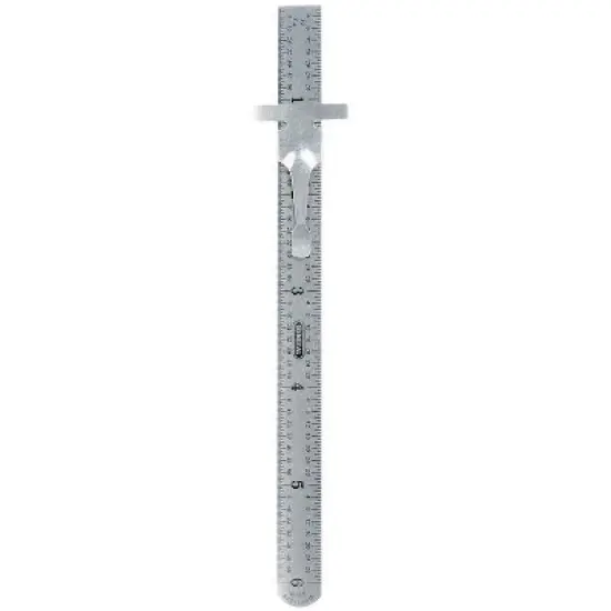 General 6 in. L X 1/2 in. W Stainless Steel Precision Rule Metric image {1}