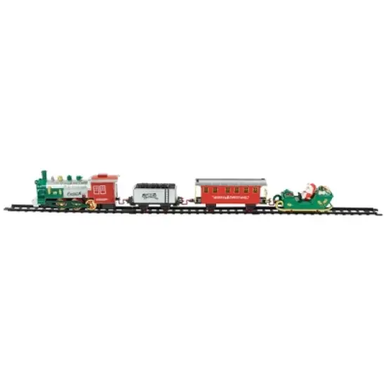 Northlight 16 Pc Silver and Red Battery Operated Lighted and Animated Christmas Holiday Train Set with Sound image {2}
