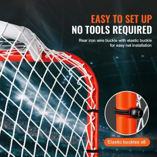 VEVOR Street Hockey Net, Indoor Outdoor Steel Hockey Goal, Official Regulation Pro Hockey Training Goal Set, Portable Hockey Goal with Net image {5}