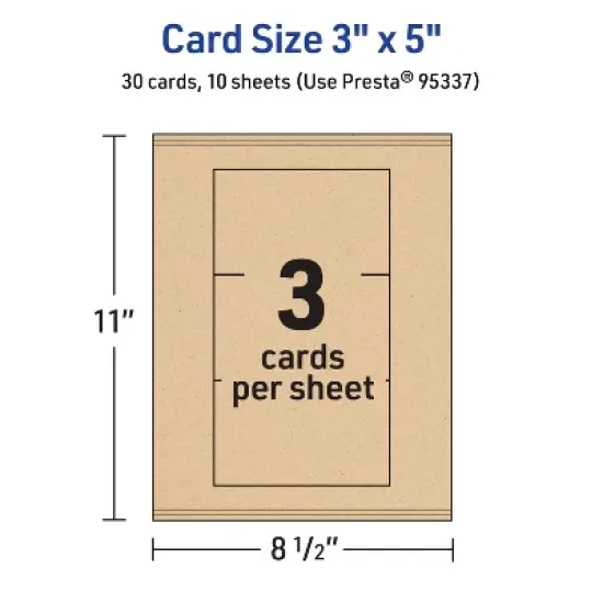 Avery Printable Rectangle Cards, 3" x 5", Kraft Brown, 30ct image {4}
