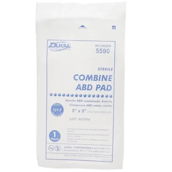 Dukal 5590 Sterile Combine ABD Pad 5 in. x 9 in. (Each) image {2}