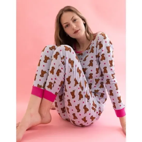 Leveret Womens Two Piece Cotton Pajamas image {2}