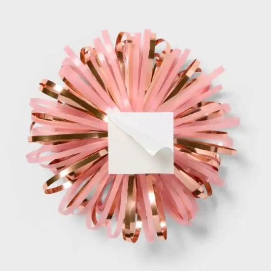4.5" Tinsel Bow with Pom Poms Pink - Spritz&trade;: Gift Wrapping Accessory for All Occasions, Decorative Birthday Bow image {2}