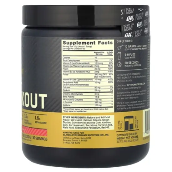 Optimum Nutrition Gold Standard&reg; Pre-Workout, Fruit Punch, 10.58 oz (300 g) image {1}