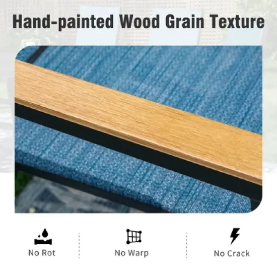 Captiva Designs 7pc Patio Dining Set with Rectangular Steel Table & Aluminum Frame Textilene Chairs image {10}