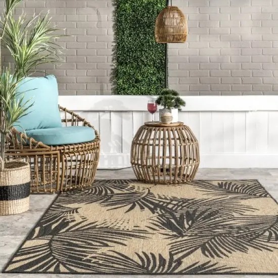 nuLOOM Kasia Areca Palm Indoor/Outdoor Patio Area Rug image {7}