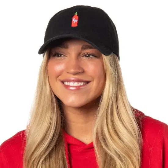 Sriracha Bottle With Chicken Embroidered Adjustable Hat For Men OSFM image {1}