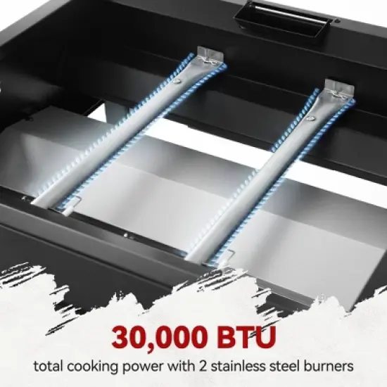 Royal Gourmet 2-Burner Flat Top Griddle 30000 BTU Gas Grill GB2000NTG Black image {5}