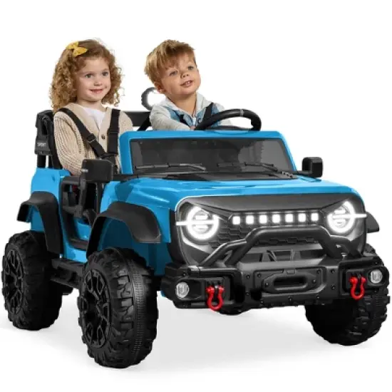Best Choice Products Kids 24V 2-Seater Electric Ride-On Car Truck w/ Parent Control, Bluetooth, LED Lights image {12}