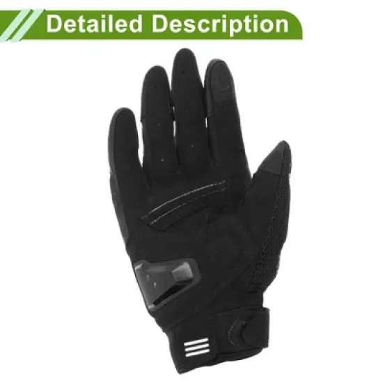 Unique Bargains Full Finger Motorcycle Gloves Carbon Fiber Pattern 1 Pair image {5}