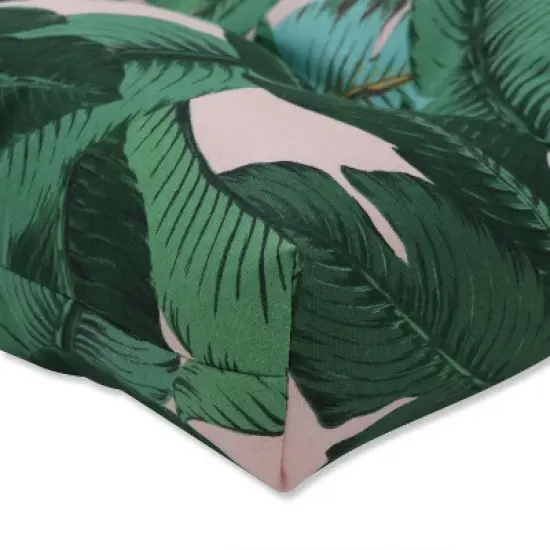 Swaying Palms Wicker Outdoor Loveseat Cushion Capri Blue - Pillow Perfect image {1}