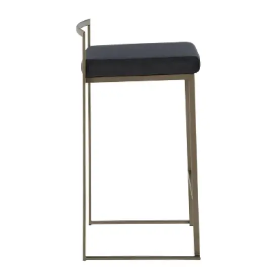 Set of 2 Fuji Industrial Stackable Counter Height Barstools - LumiSource image {2}
