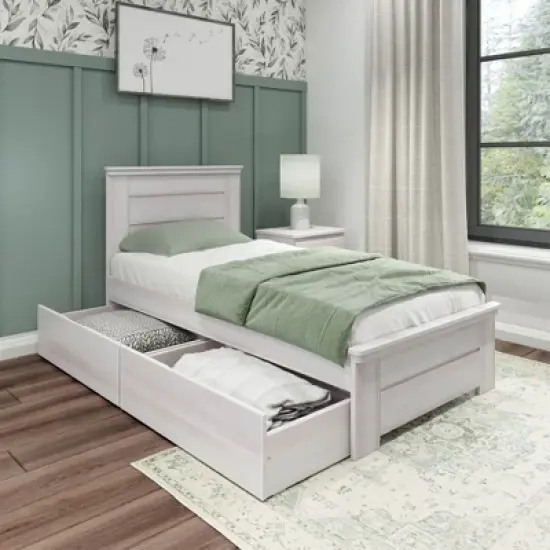 Max & Lily Farmhouse Twin Bed with Panel Headboard with Storage Drawers image {1}