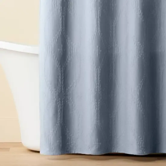 Trellis Pattern Shower Curtain Washed Blue - Hearth & Hand&trade; with Magnolia image {1}