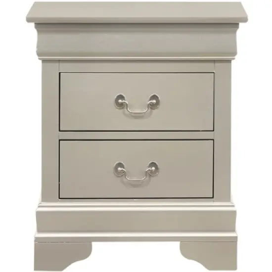 Passion Furniture Louis Philippe 2-Drawer Nightstand (24 in. H X 21 in. W X 16 in. D) image {9}