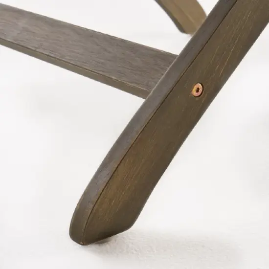 GDFStudio Rabion Outdoor Acacia Wood Folding Bistro Table, Gray image {6}