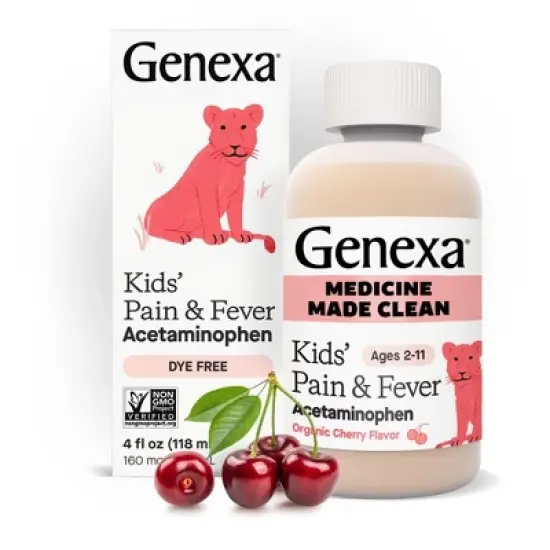 Genexa Kids' Pain & Fever Syrup - Acetaminophen - Cherry - 4 fl oz image {10}