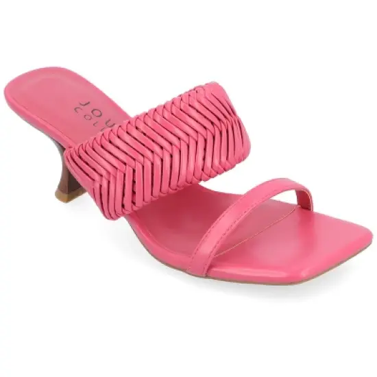 Journee Collection Womens Monyka Tru Comfort Foam Woven Slip On Pump image {12}