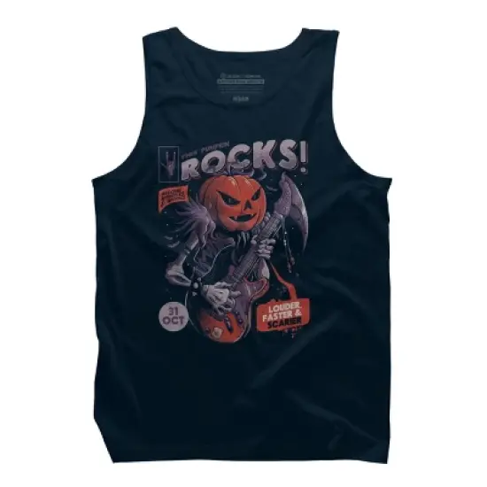 Men's Design By Humans Rock Pumpkin By EduEly Tank Top image {5}