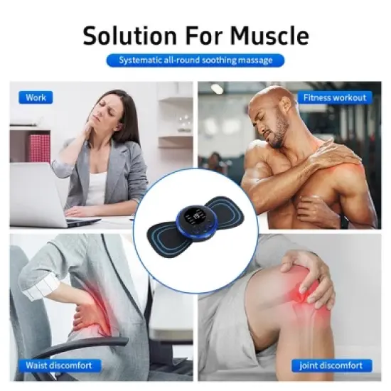 Mini Muscle Body Massager with 5 Replaceable Pads and 19 Speed 8 Modes for Pain Relief for Full Body and Relaxation of Arm, Leg Shoulder, Waist image {2}