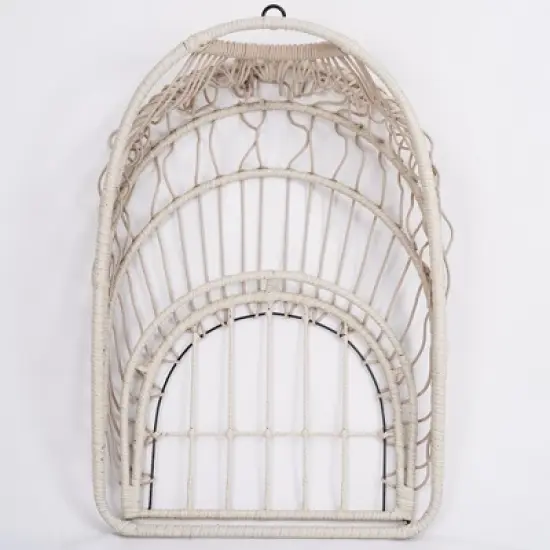 DOMETOUR Outdoor Egg Hanging Chair with Stand, Patio Wicker Swing Egg Chair Indoor Swinging Chair Outdoor Hammock Egg Chair BLUE image {3}