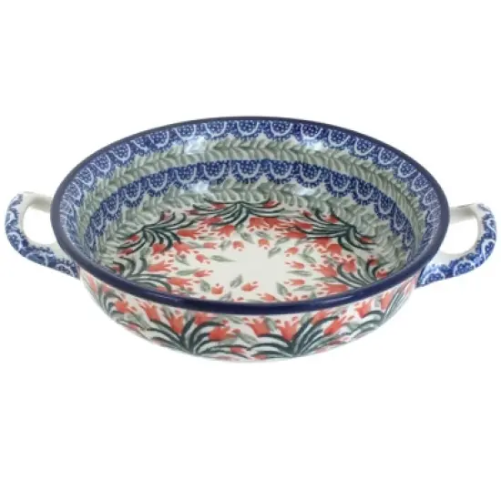 Blue Rose Polish Pottery C40 Ceramika Artystyczna Mini Casserole Dish with Handles image {13}