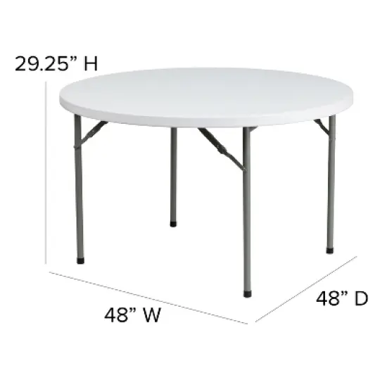 Flash Furniture 4-Foot Round Granite White Plastic Folding Table image {2}