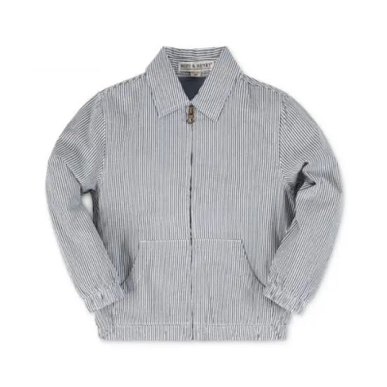 Hope & Henry Boys' Long Sleeve Seersucker Bomber Jacket, Kids image {12}