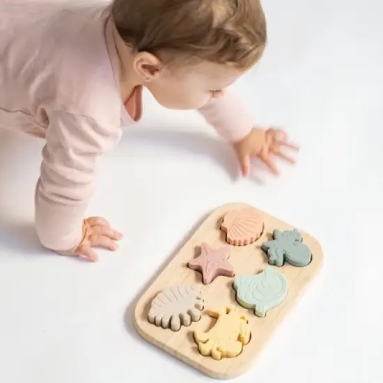 SARO "Sea Life" Silicone Sorting Puzzle: Eco-Friendly Sensory & Fine Motor Skill Development Toy for Toddlers - Teething Safe image {3}