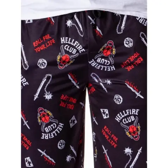 Stranger Things Men's Hellfire Club Roll For Your Life Lounge Pajama Pants image {2}