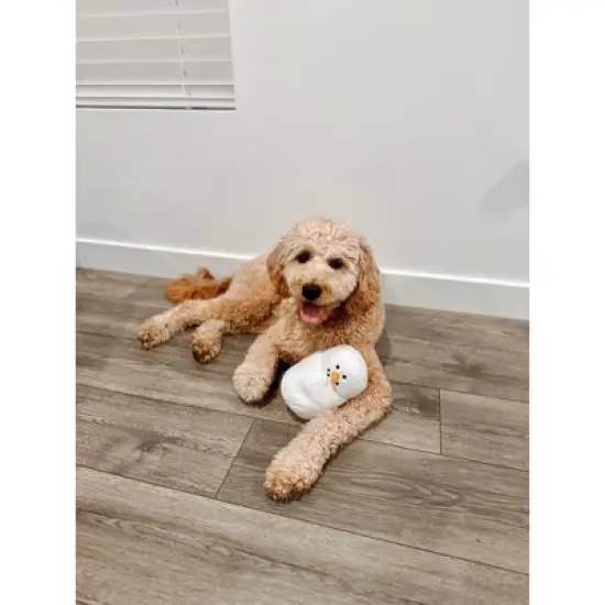 Midlee Marshmallow Snowman Dog Toy- Winter Plush Tug Tug image {7}