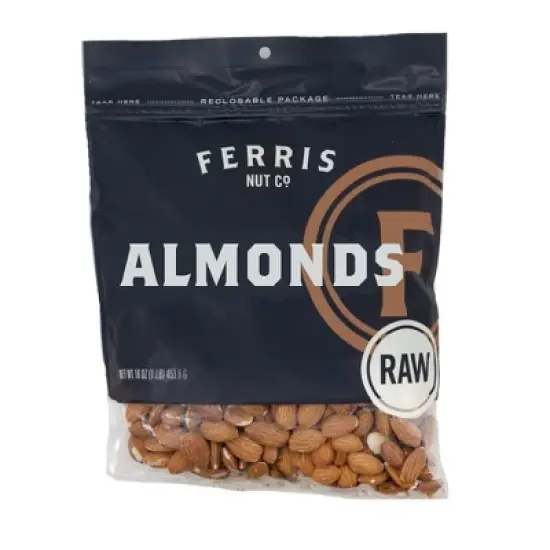 Ferris Nut Co. Raw Almonds - Case of 12/16 oz image {1}