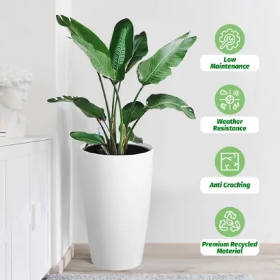 22" Tall Planter Set of 2, Self-Watering Flower Pots for Indoor and Outdoor Use, Large Planters with Built-In Drainage System and Water Level Monitor image {7}