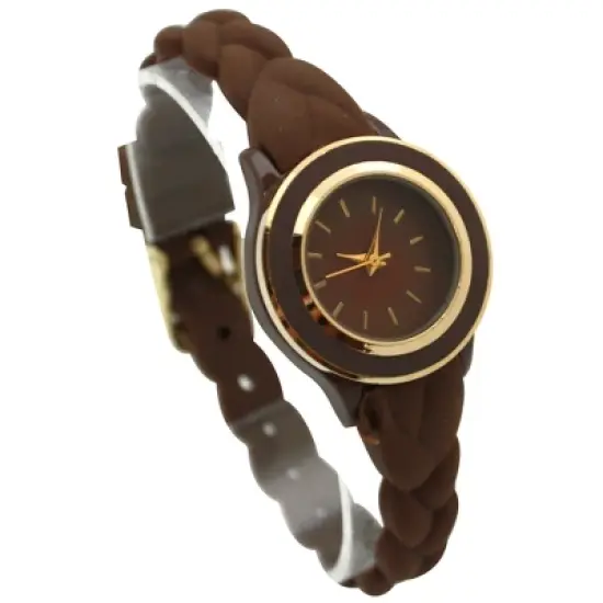 Olivia Pratt Braided Silicone Band Women Watch image {2}