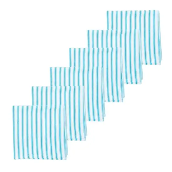 C&F Home Ticking Stripe Turquoise Napkin Set of 6 image {1}