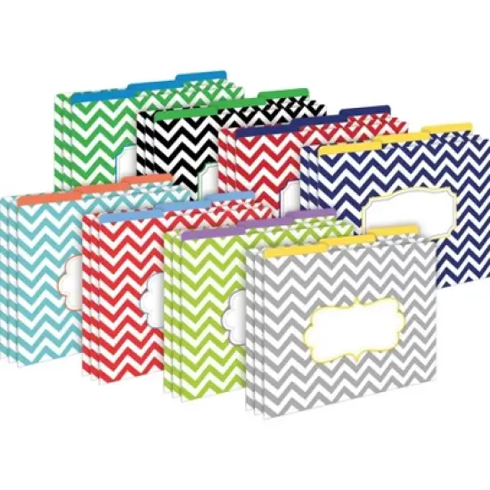 Barker Creek Chevron Letter-Size File Folders Multi-Design Set 24 per Set: Paper, Top Tab, Non-Pronged, 50 Sheet Capacity image {4}