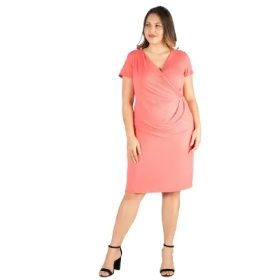 Short Sleeve V Neck Plus Size Dress image {5}
