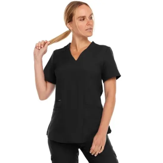 MediChic Women's Ruth 3-Pocket Multi Stitch V-Neck Scrub Top image {3}