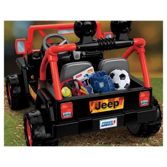 Power Wheels 12V Tough Talking Jeep Powered Ride-On - Black/Red image {2}
