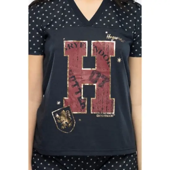 Harry Potter Girls' H Is For Harry Gryffindor Shirt And Pants Pajama Set Black image {3}